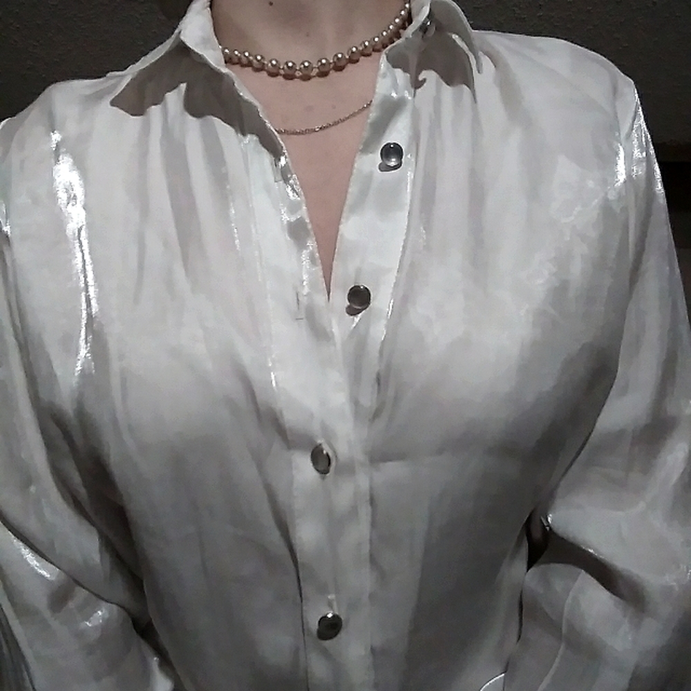 Shimmery White Blouse
